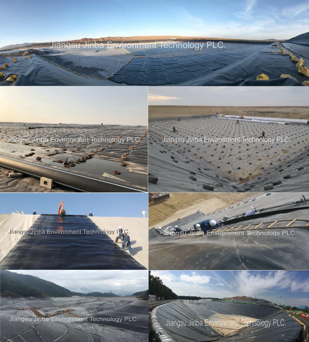 Thickness 0.50 - 3.00 mm Anti-Seepage Impermeable Impervious Double-Sided Smooth / Texture HDPE Geomembrane for Environmental Protection