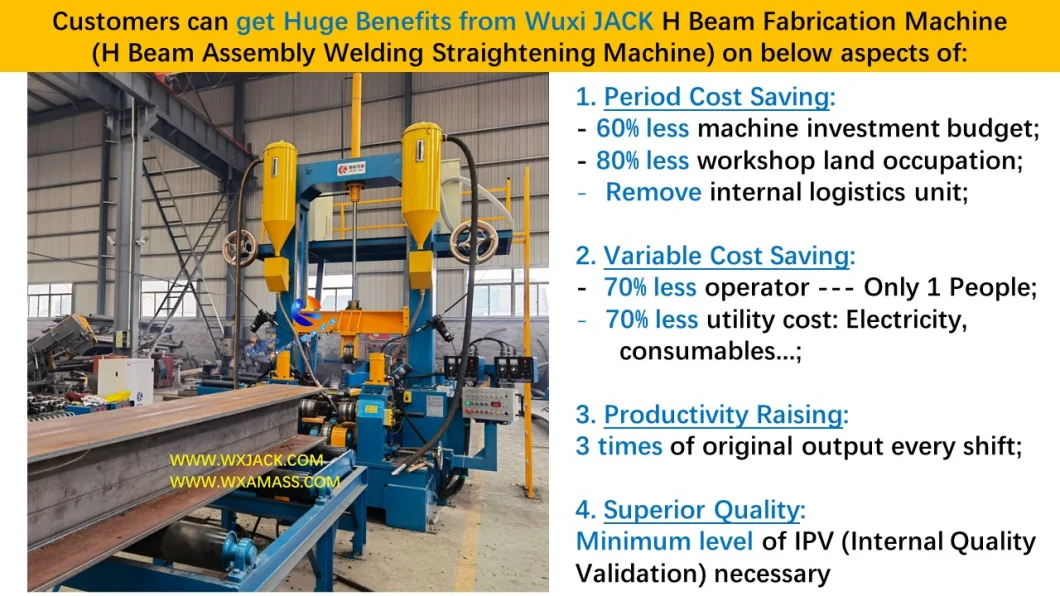 Automatic Fit up Full 3 in 1 T I H Beam Assembly Welding Straightening Integral Function Steel Structure Production Fabrication Machine Line