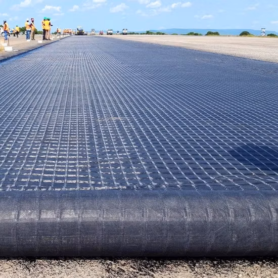 Polyester (PET) Geogrid Composite Nonwoven Bitumen Coated for Asphalt Overlayer Reinforcement